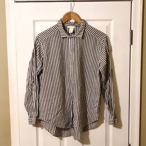💐Striped H&M Long-Sleeve Button-Up Top🌸 - Picture 2 of 3